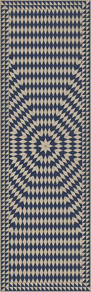 Sunburst Wide Across the Lakes - vinyl floor cloth sizes 24x77, 30x96, 26x83, 36x115