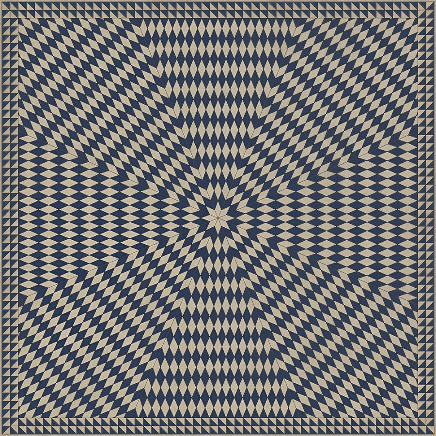 Sunburst Wide Across the Lakes - vinyl floor cloth sizes 96x96, 120x120