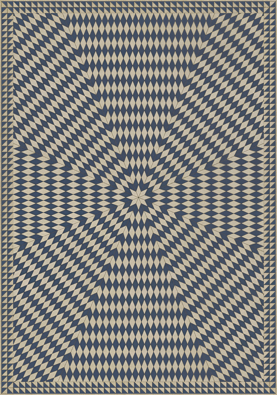 Sunburst Wide Across the Lakes - vinyl floor cloth 84x120
