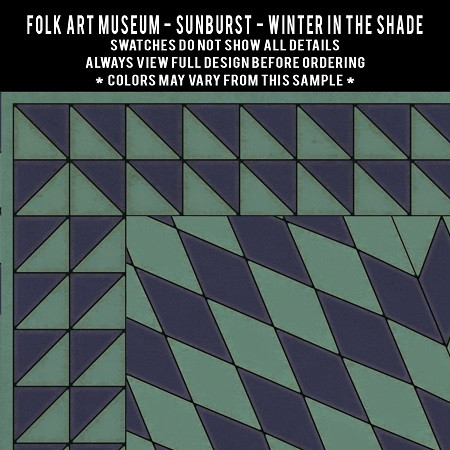 Sunburst Winter in the Shade - vinyl floor cloth 5"x5" swatch