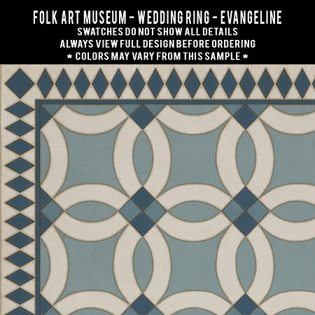 Wedding Ring Evangeline - vinyl floor cloth 5"x5" swatch