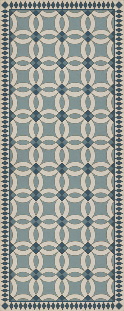 Wedding Ring Evangeline - vinyl floor cloth sizes 30x75, 36x90