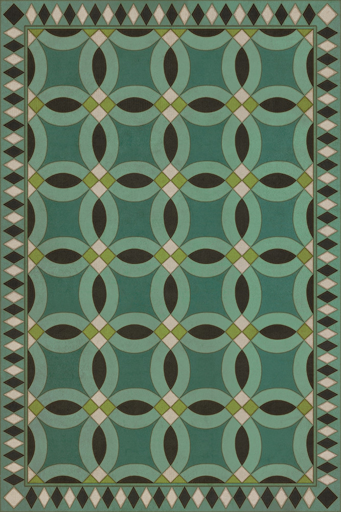 Wedding Ring Felicity - vinyl floor cloth sizes 20x30, 24x36, 30x44, 38x56