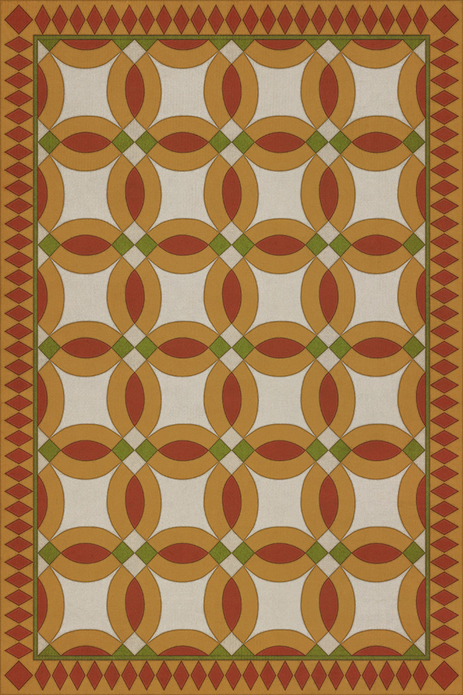 Wedding Ring Leonora - vinyl floor cloth sizes 20x30, 24x36, 30x44, 38x56