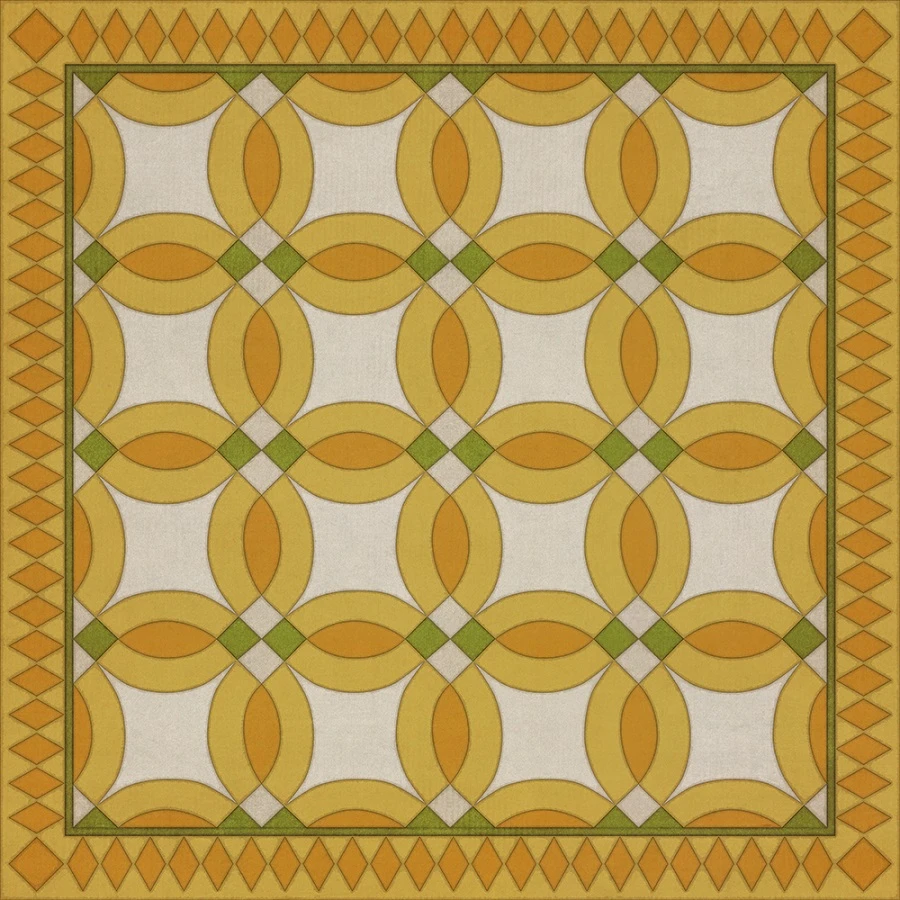 Wedding Ring Phoebe - vinyl floor cloth 36x36