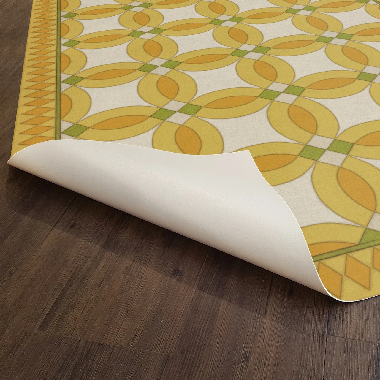 Wedding Ring Phoebe - vinyl floor cloth underside 