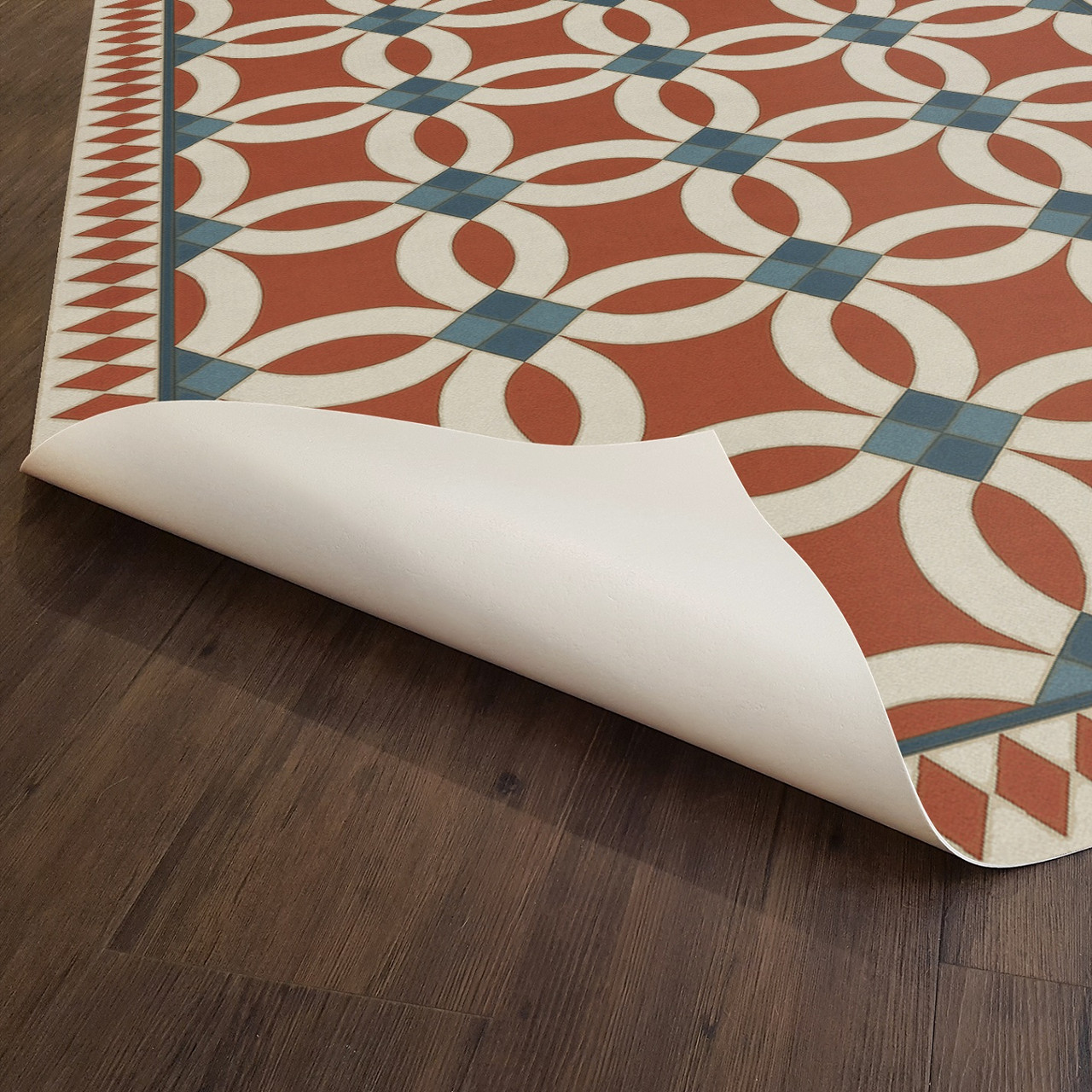 Wedding Ring Ramona - vinyl floor cloth underside 