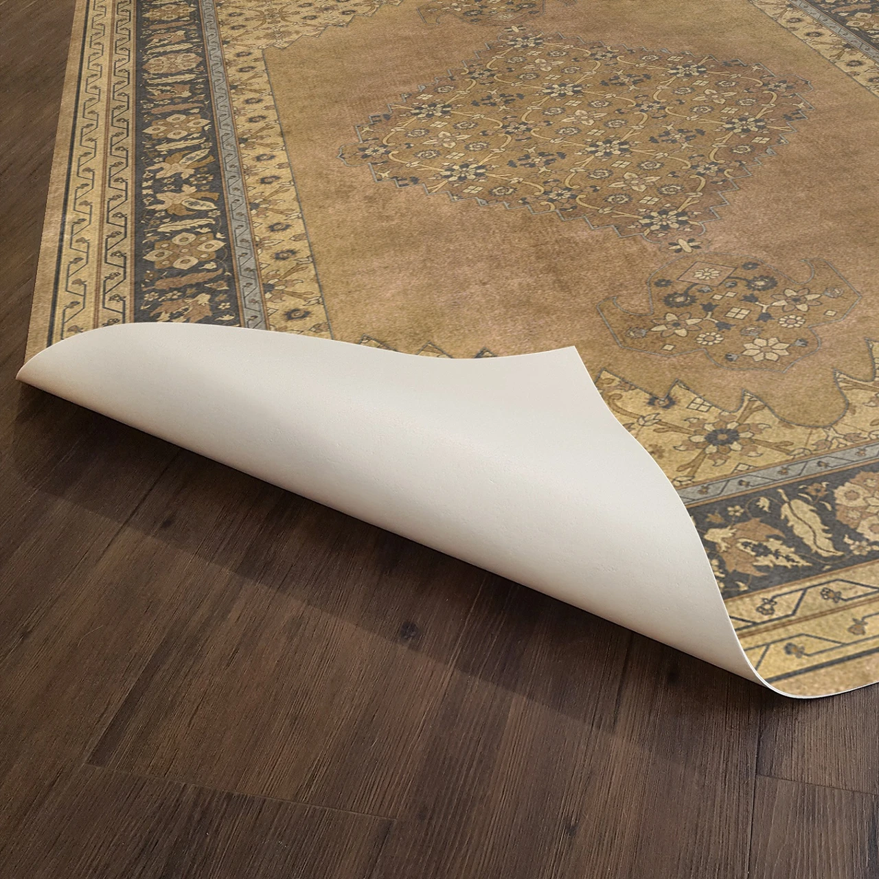 Agra Jahan - vinyl floor cloth underside 