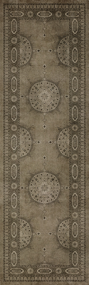 Tabriz Daeva - vinyl floor cloth sizes 24x77, 30x96, 26x83, 36x115