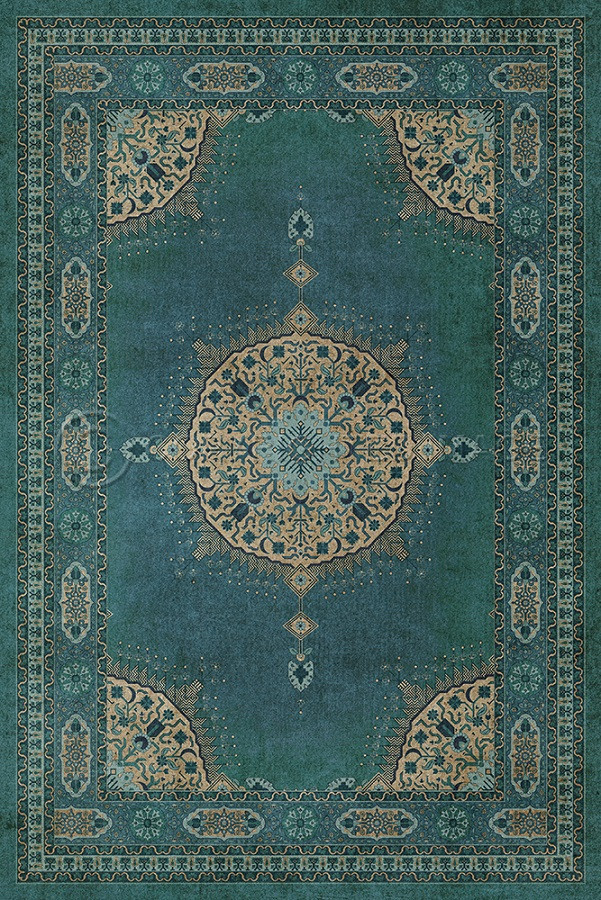 Tabriz Govad - vinyl floor cloth sizes 20x30, 24x36, 30x44, 38x56