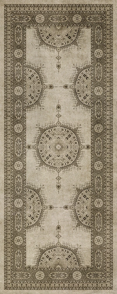 Tabriz Mithras - vinyl floor cloth sizes 30x75, 36x90