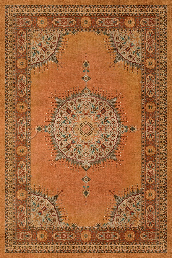 Tabriz Zurvan - vinyl floor cloth sizes 20x30, 24x36, 30x44, 38x56