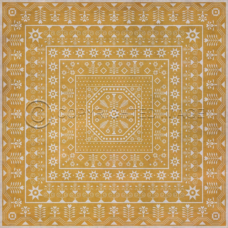 Embroidery Noonday Dreams - vinyl floor cloth, Image for all square sizes