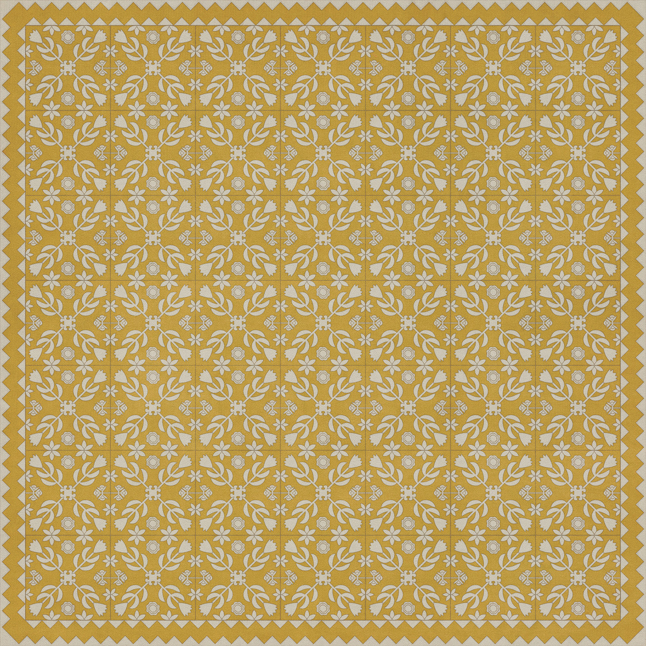 Floral Quilt Autumn Moonlight - vinyl floor cloth 84x84