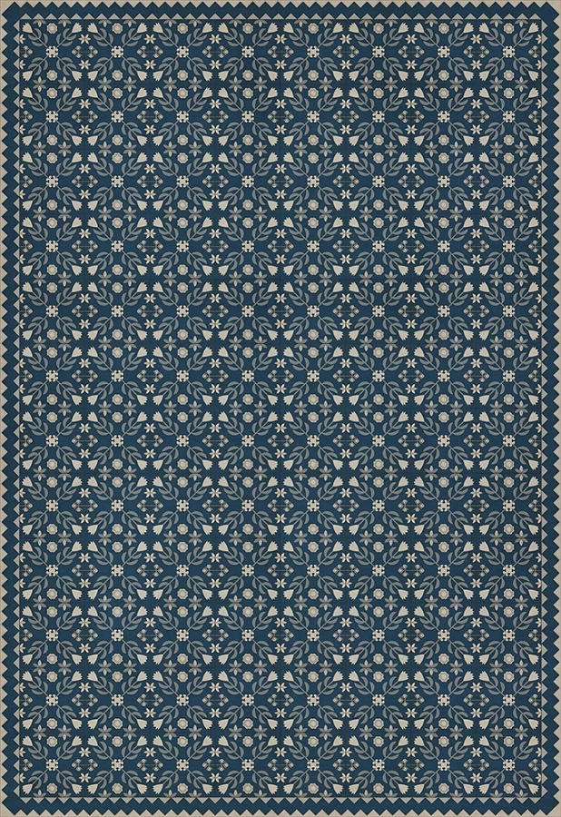 Floral Quilt Spring Rain - vinyl floor cloth sizes 96x140, 120x175