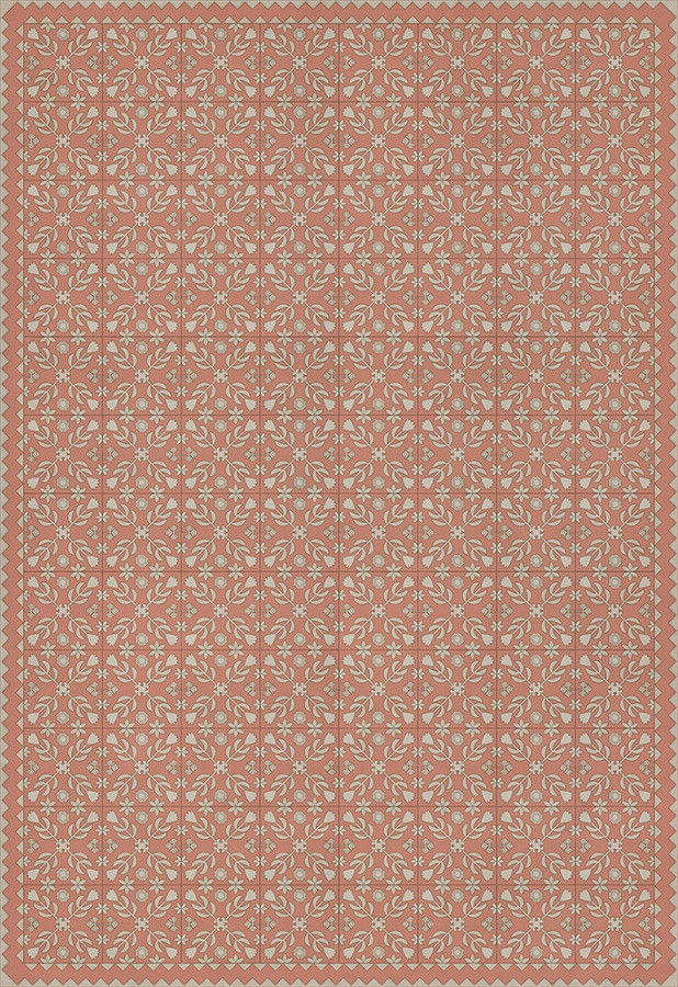 Floral Quilt This Old Village - vinyl floor cloth sizes 96x140, 120x175