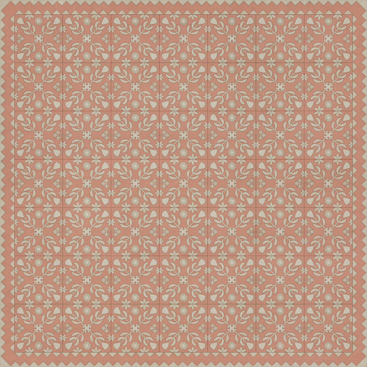 Floral Quilt This Old Village - vinyl floor cloth 84x84