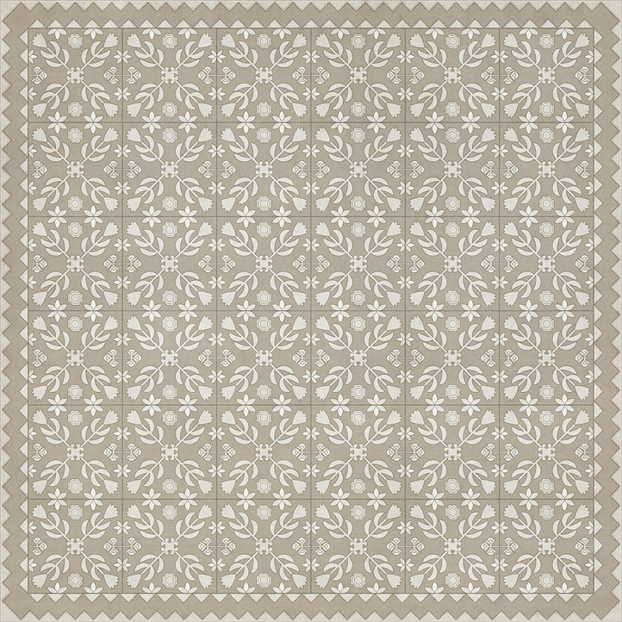 Floral Quilt The Woman in White - vinyl floor cloth sizes 60x60, 72x72