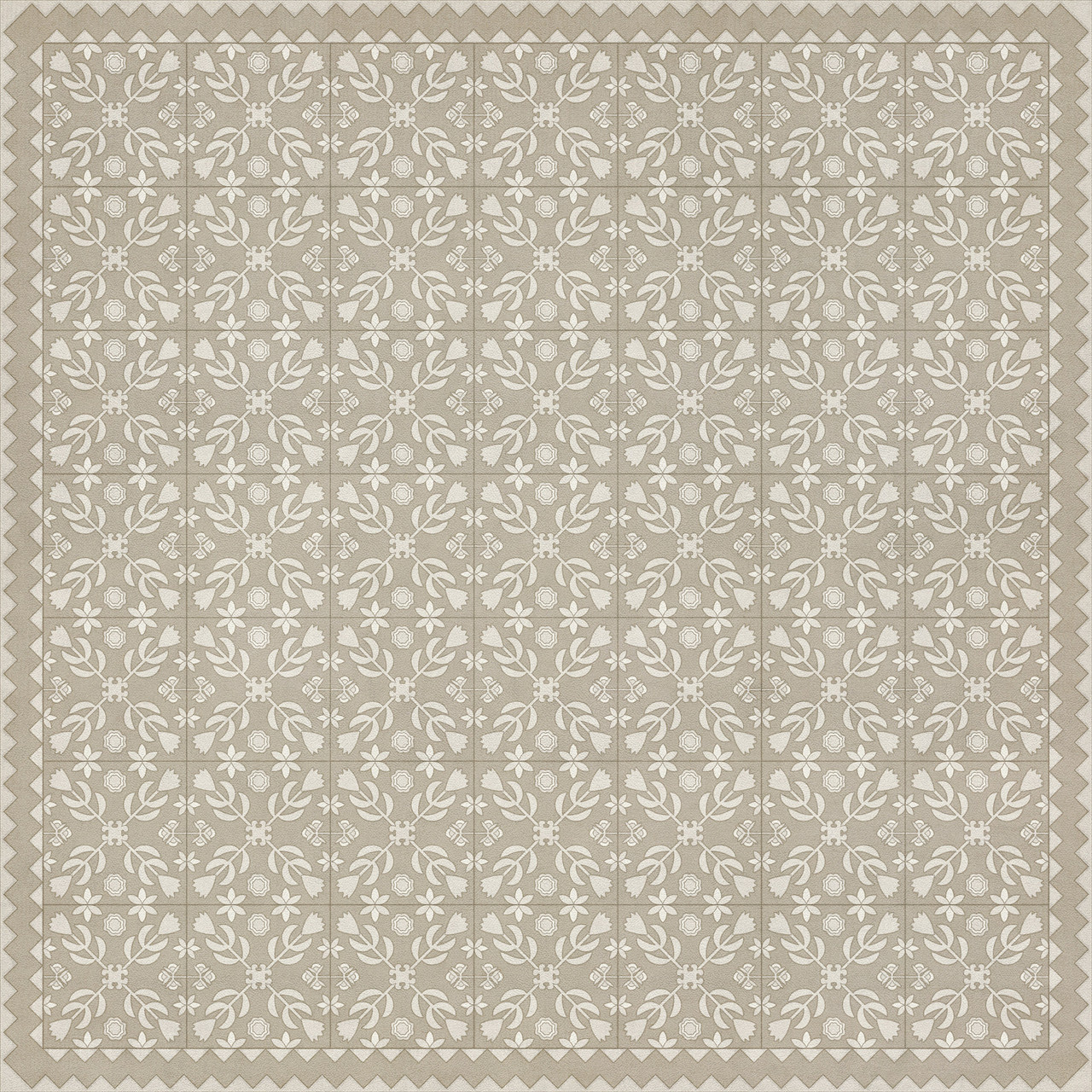 Floral Quilt The Woman in White - vinyl floor cloth 84x84