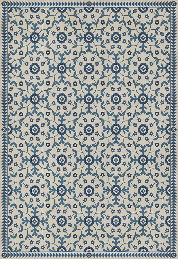 Whig Rose The Day Has Eyes - vinyl floor cloth sizes 84x120, 96x140, 120x175