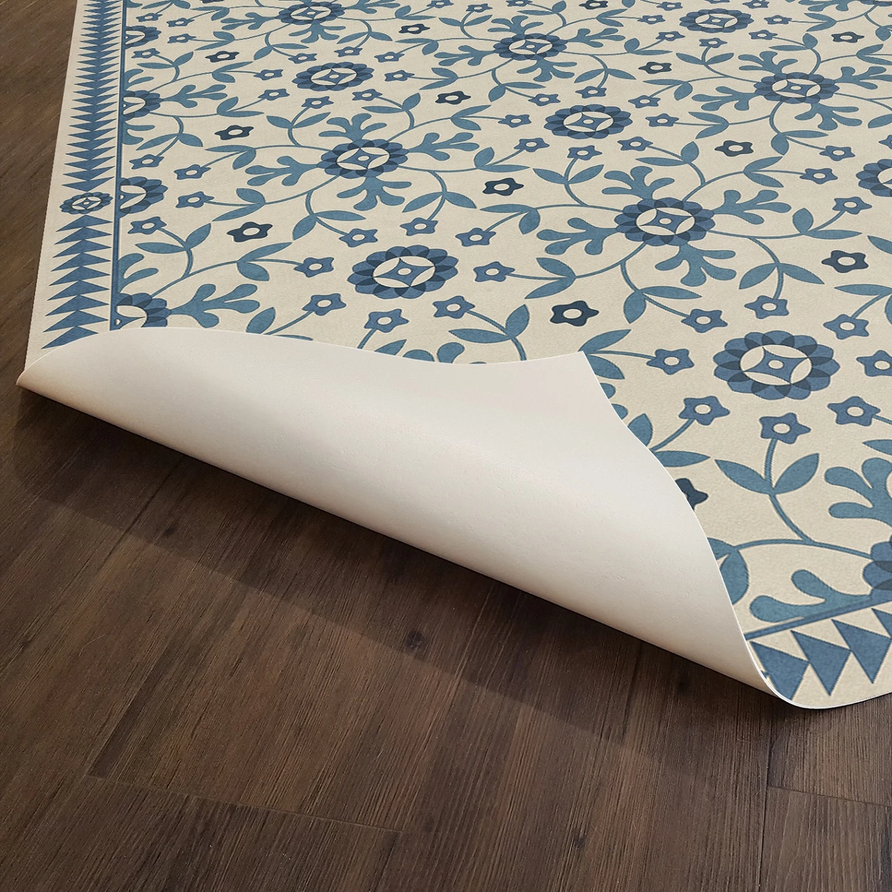 Whig Rose The Day Has Eyes - vinyl floor cloth underside 