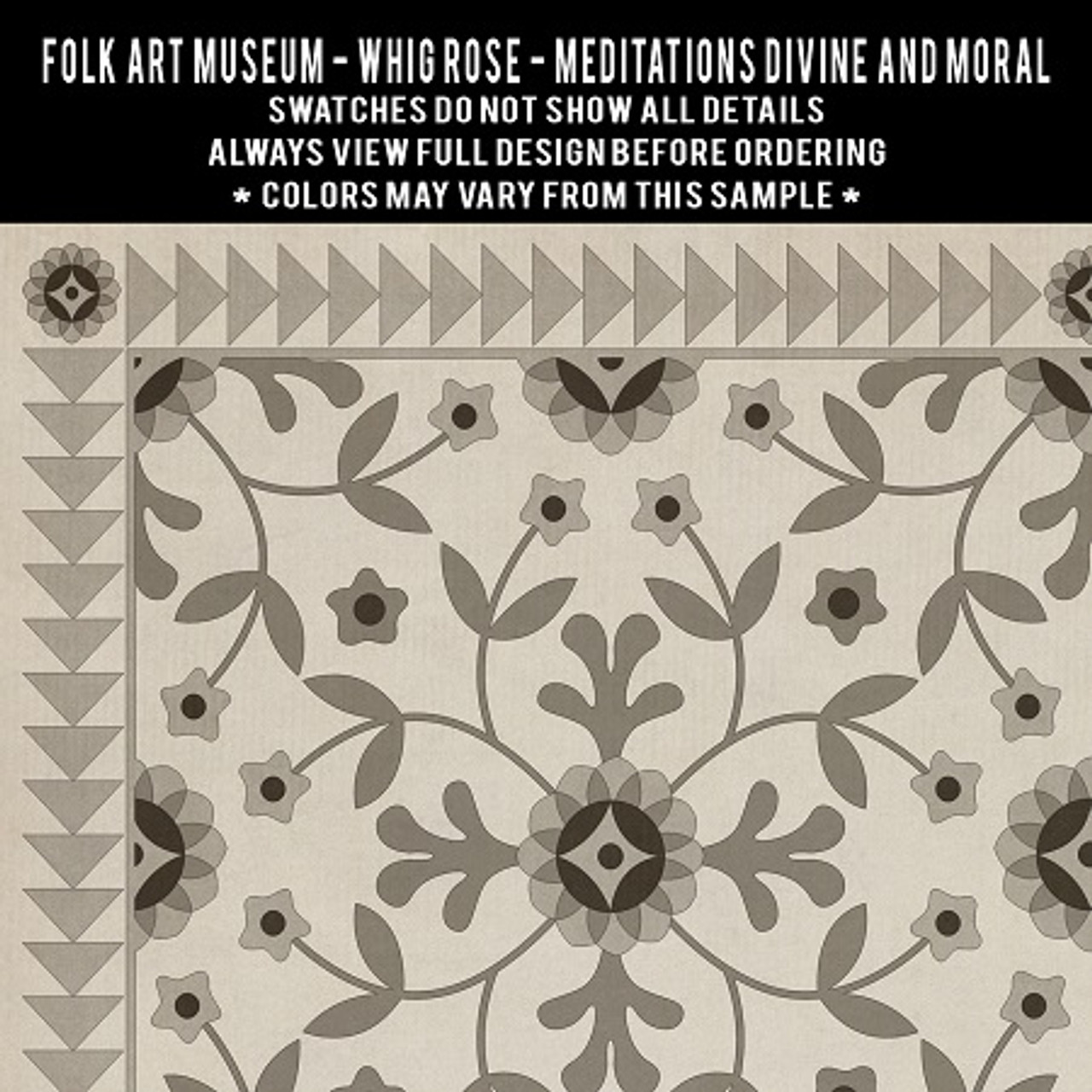 Whig Rose: Meditations Divine and Moral - vinyl floor cloth