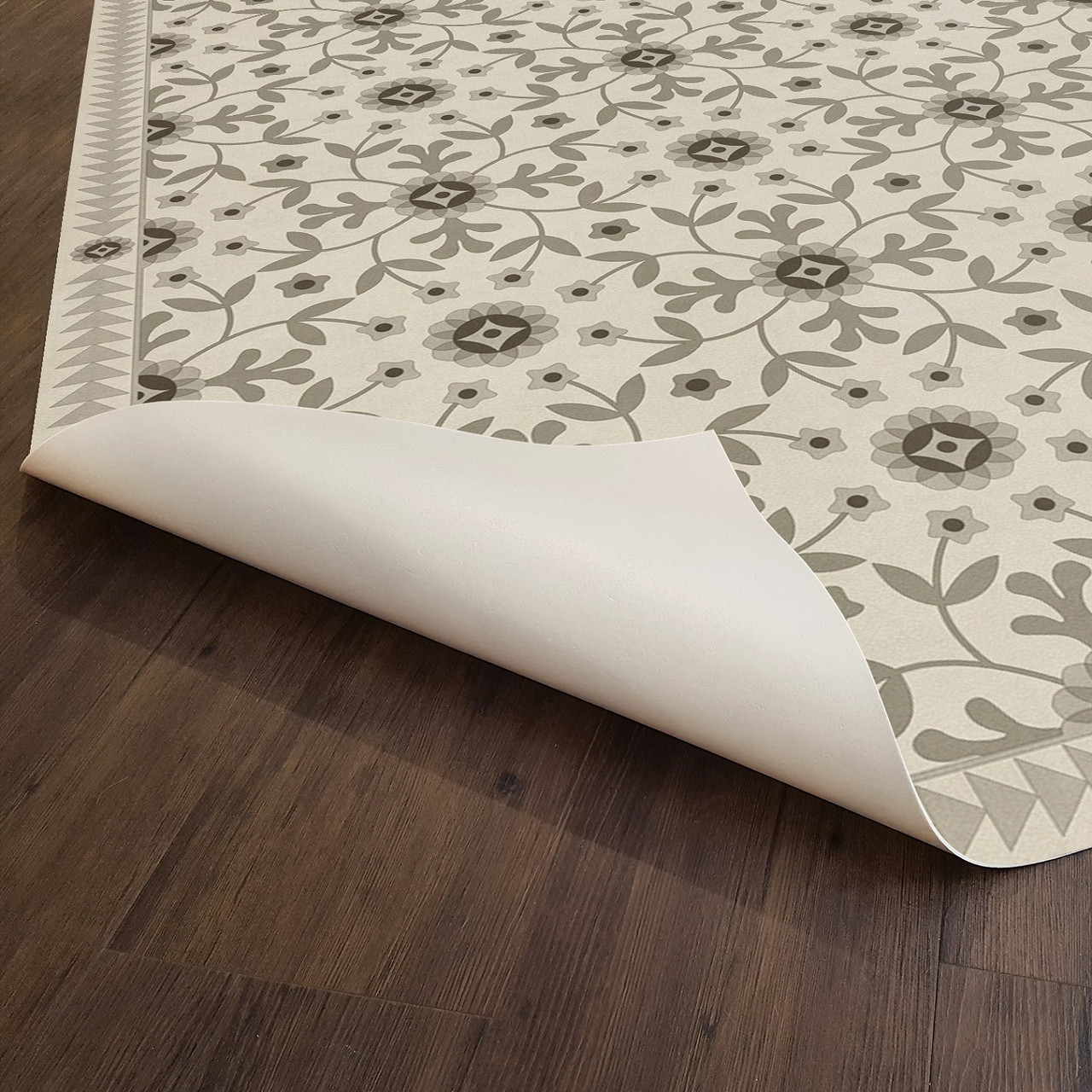 Whig Rose Meditations Divine and Moral - vinyl floor cloth underside 
