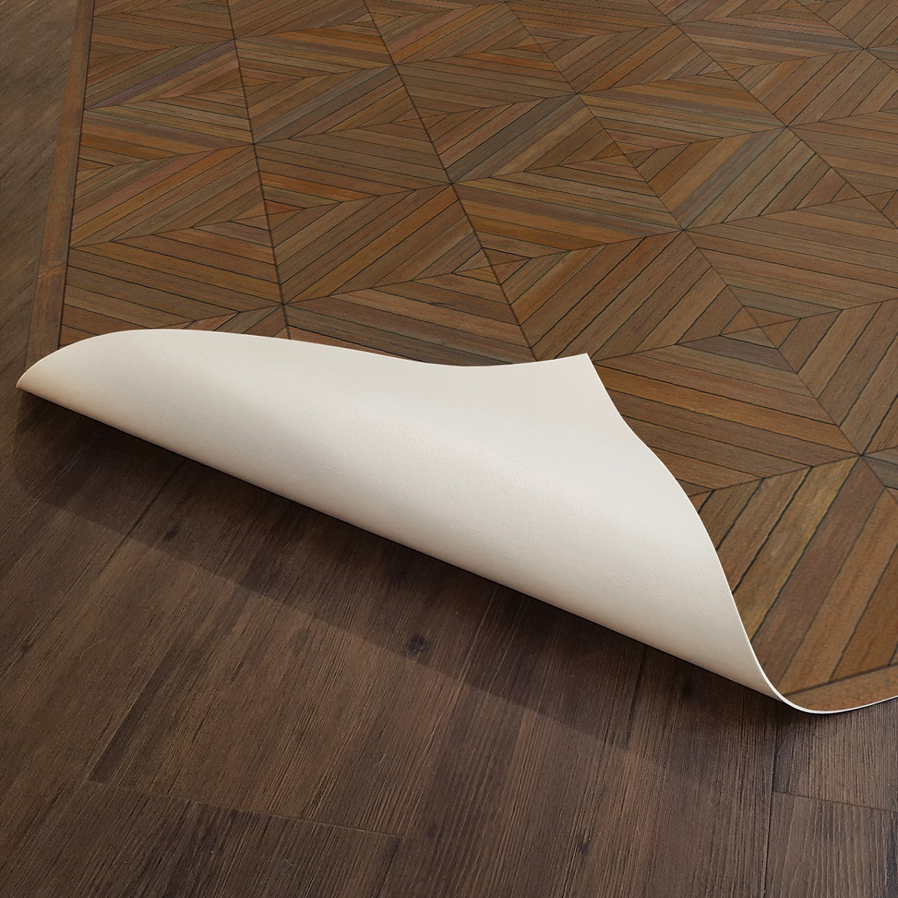 School of Thought A Quick Study - vinyl floor cloth underside 