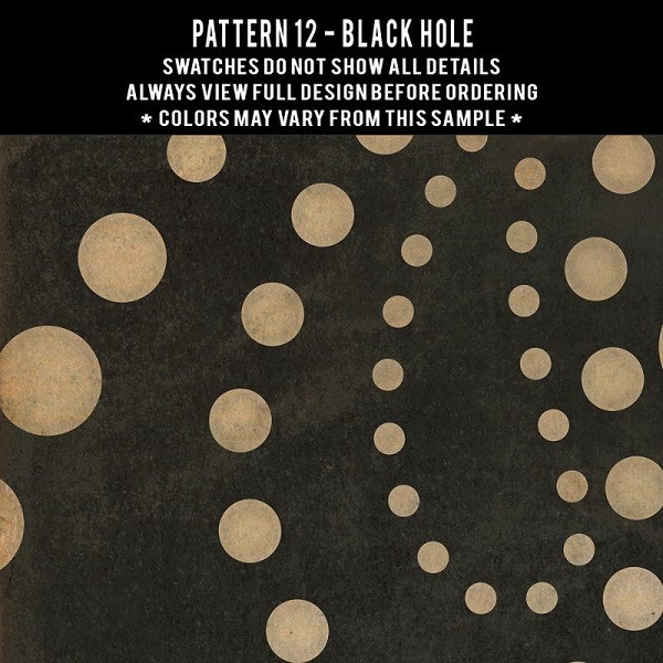 Classic Pattern 12 Black Hole - vinyl floor cloth swatch sample