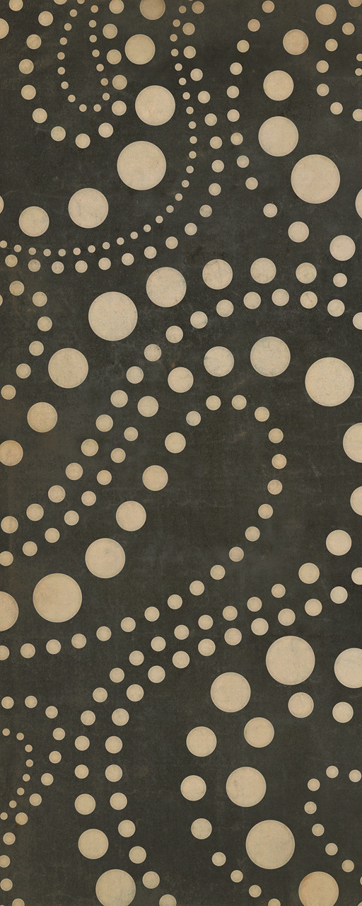 Classic Pattern 12 Black Hole - vinyl floor cloth sizes 30x75, 36x90
