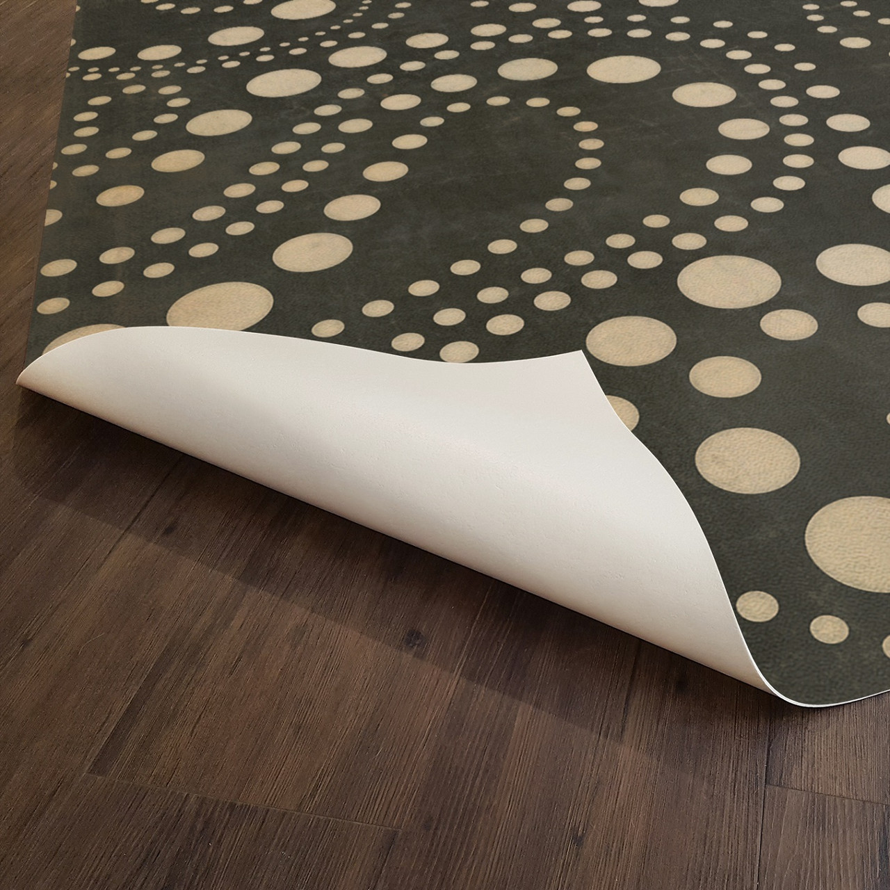 Pattern 12 Black Hole - vinyl floor cloth underside 