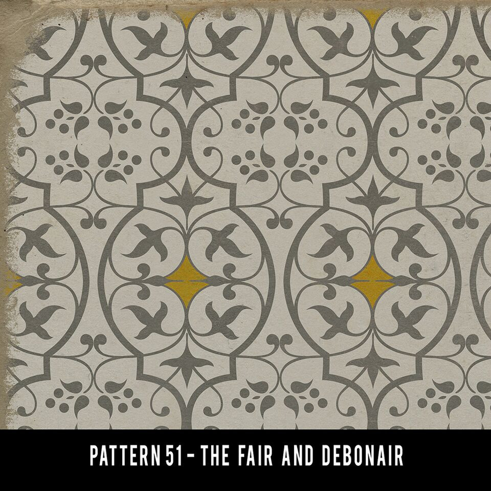 Pattern 51 The Fair and Debonair - vinyl floor cloth swatch sample