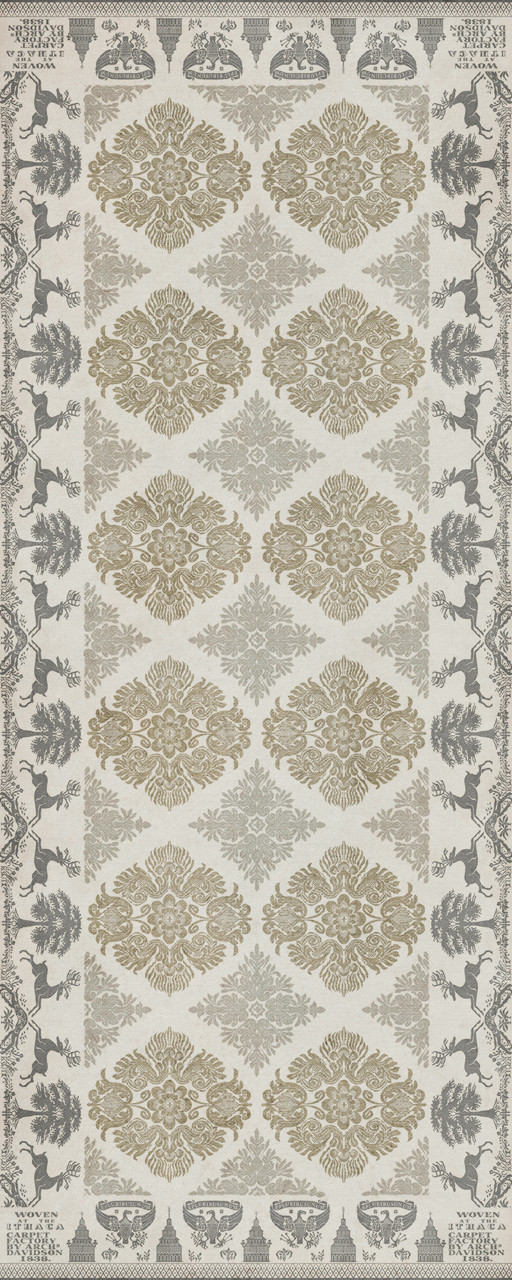 Williamsburg Archibald To the Muse - vinyl floor cloth sizes 30x75, 36x90