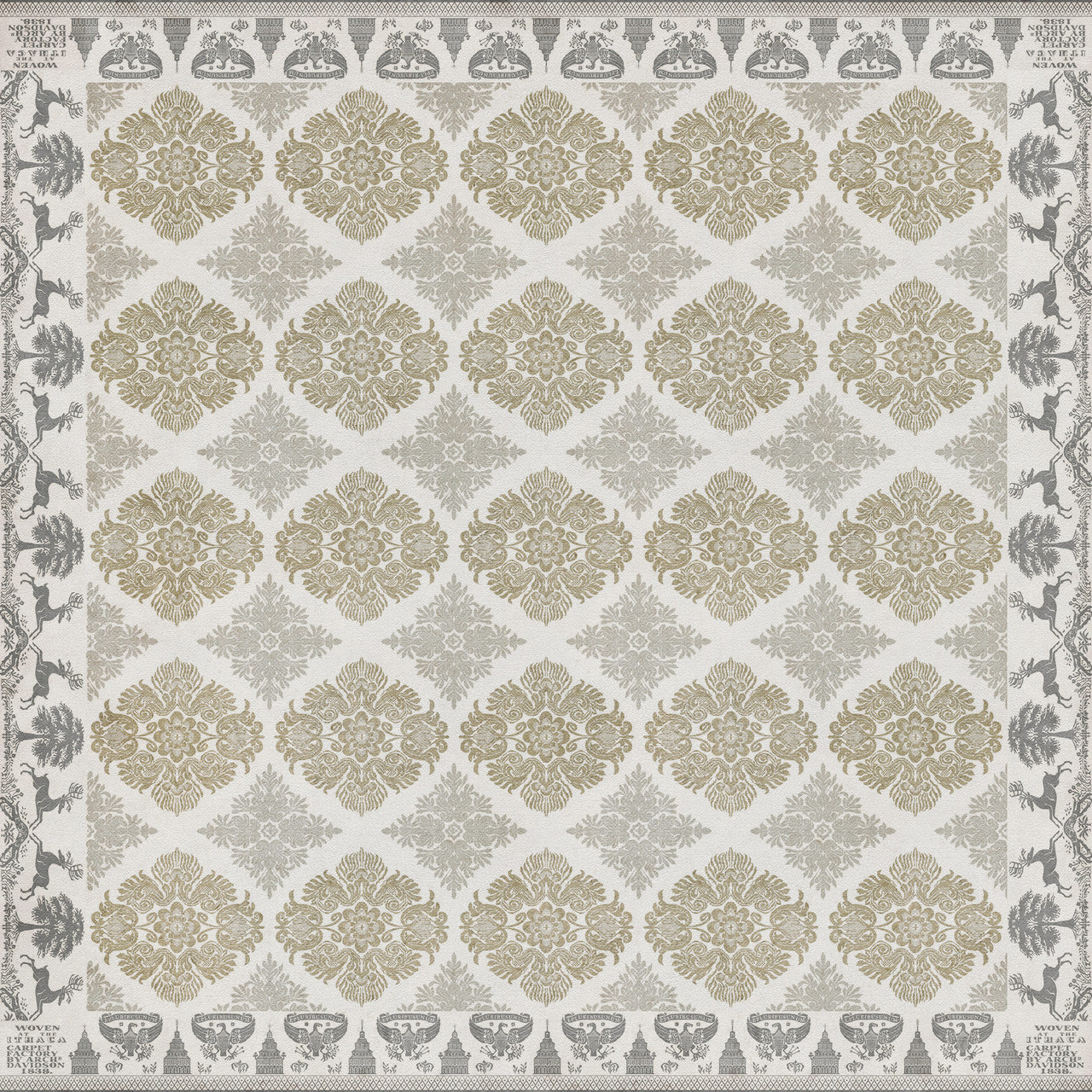 Williamsburg Archibald To the Muse - vinyl floor cloth size 84x84