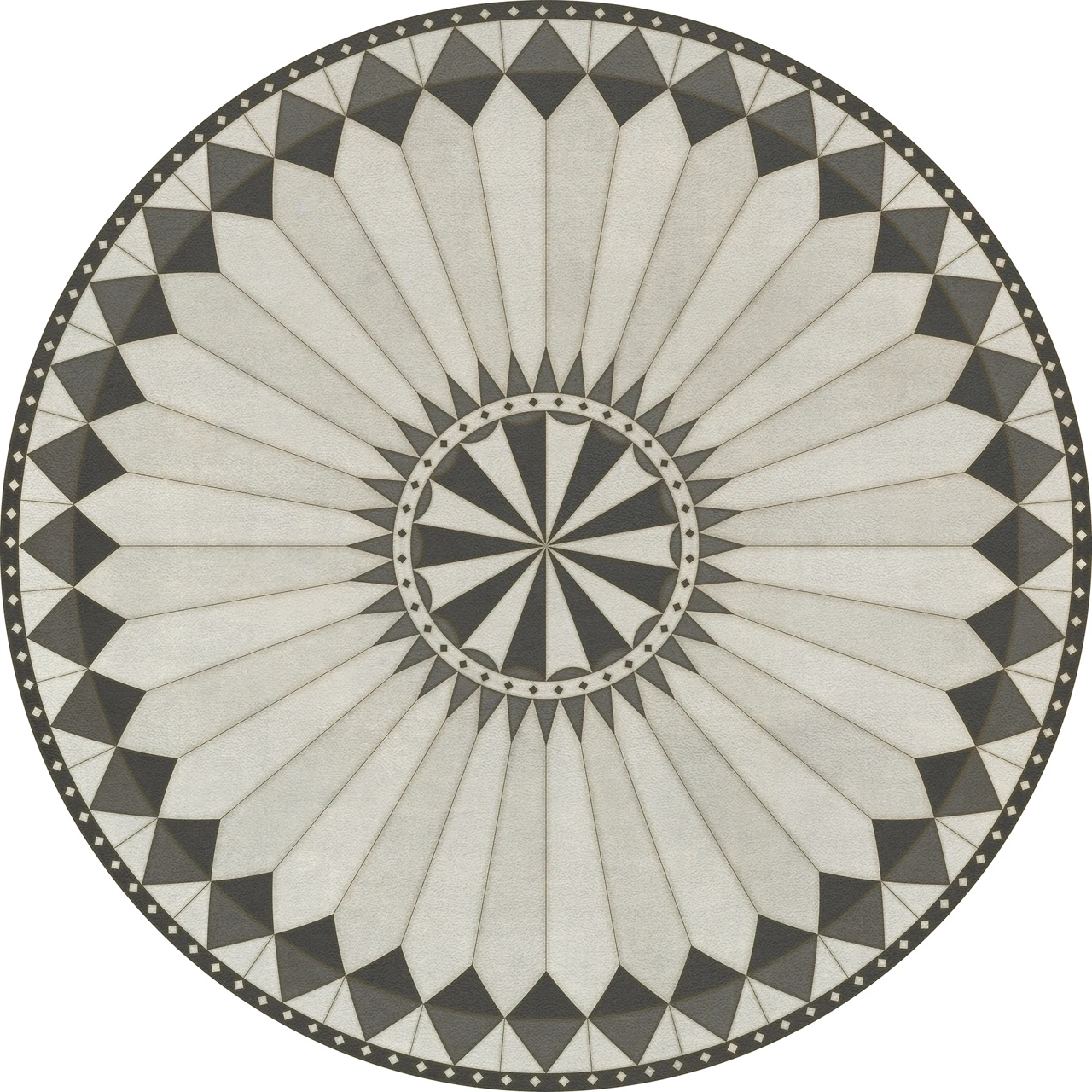 Pattern 84 Charleston round - vinyl floor cloth, all round sizes 