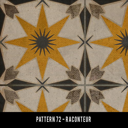 Pattern 72 Raconteur - vinyl floor cloth 5x5 swatch sample