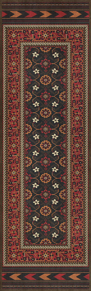 Balouch Lalen - vinyl floor cloth sizes 24x77, 30x96, 26x83, 36x115