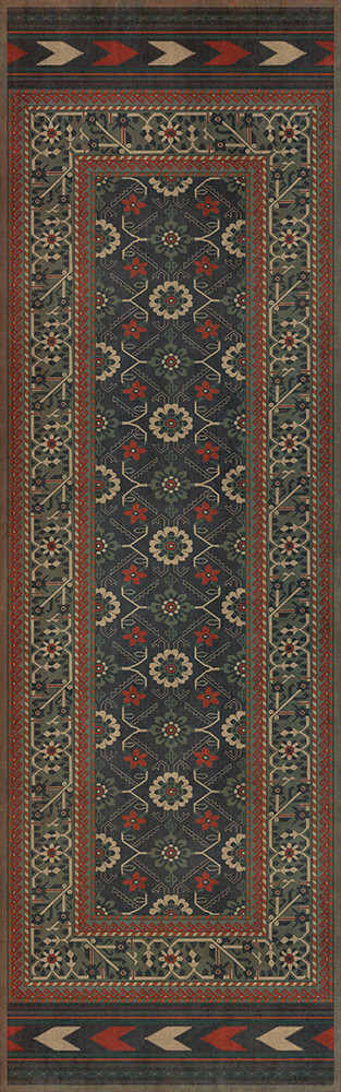 Balouch Pahwal - vinyl floor cloth sizes 24x77, 30x96, 26x83, 36x115