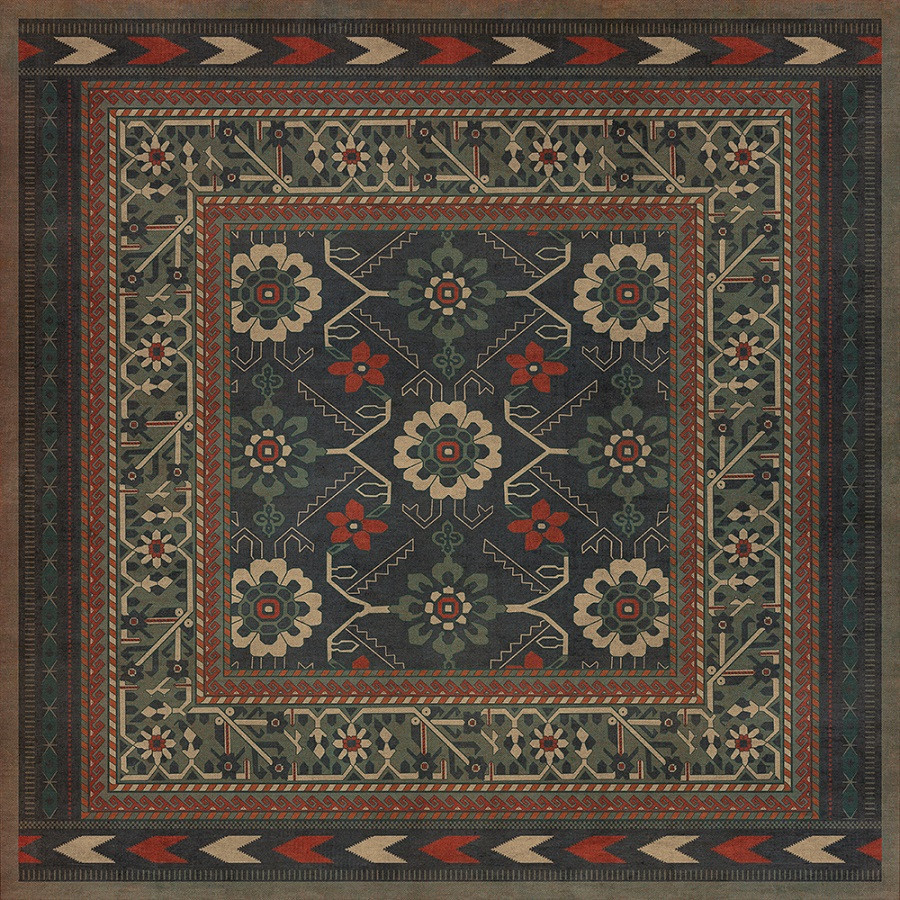 Balouch Pahwal - vinyl floor cloth 36x36