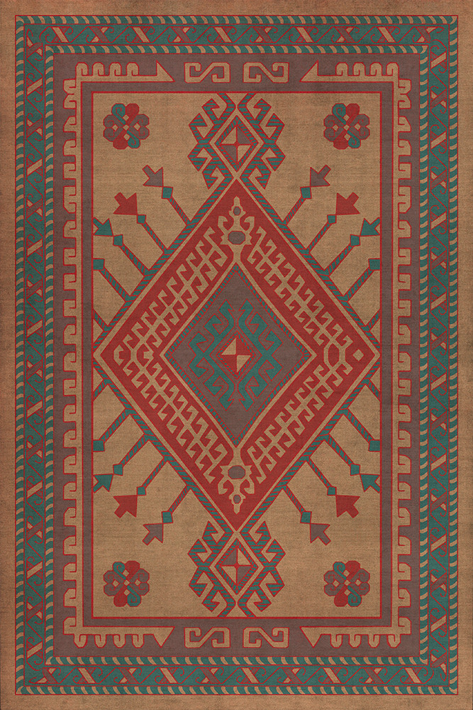 Bergama Altan - vinyl floor cloth sizes 20x30, 24x36