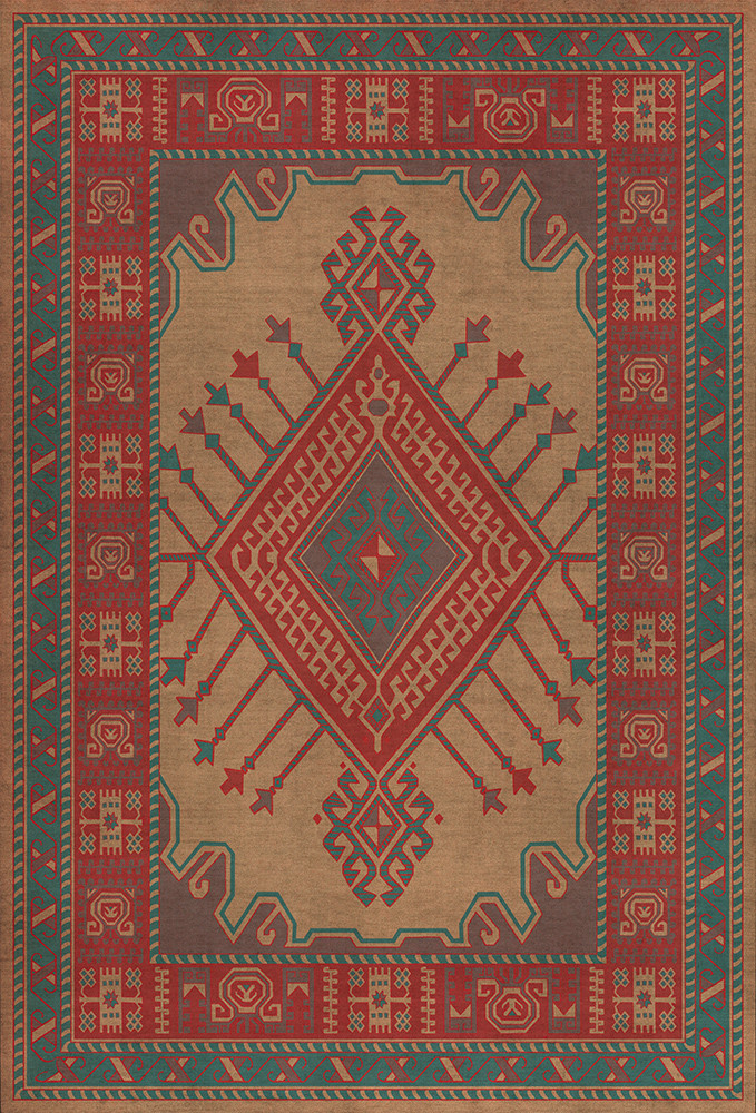 Bergama Altan - vinyl floor cloth sizes 30x44, 38x56
