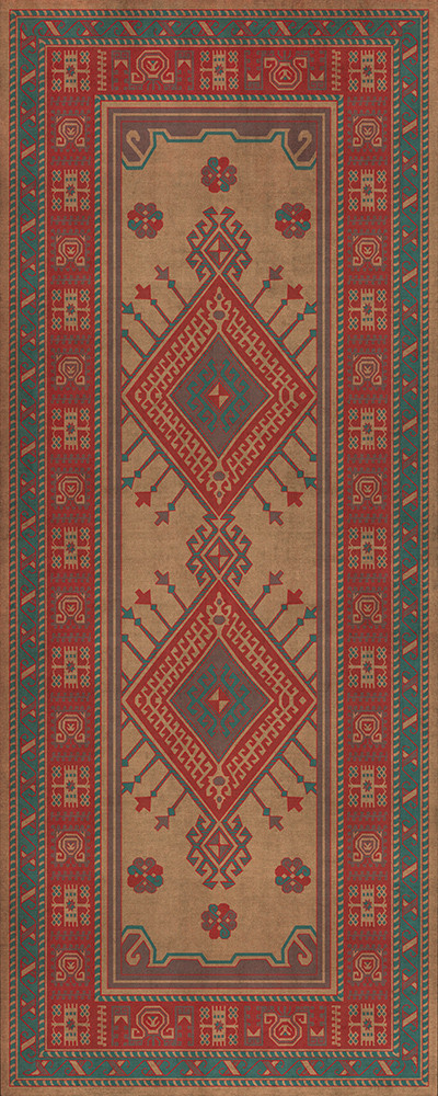 Bergama Altan - vinyl floor cloth sizes 30x75, 36x90