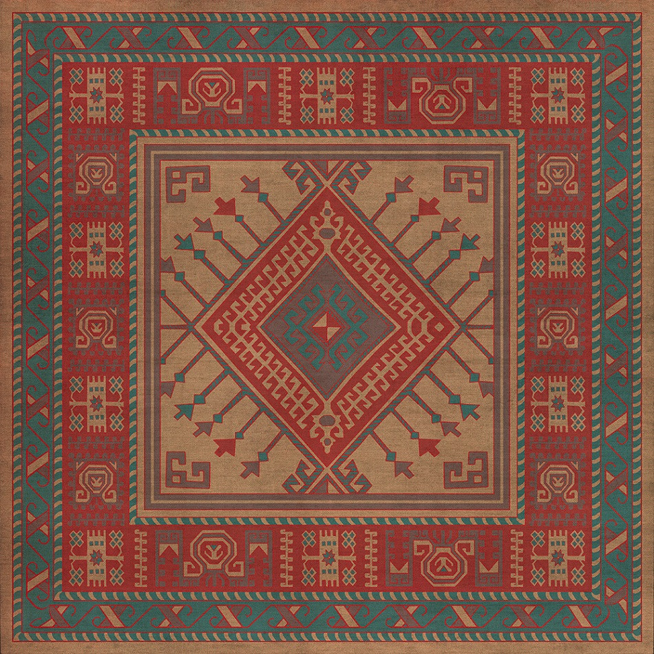 Bergama Altan - vinyl floor cloth 36x36