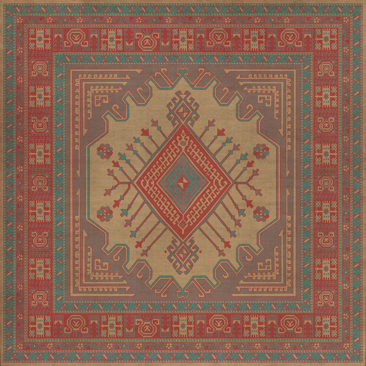 Bergama Altan - vinyl floor cloth 84x84