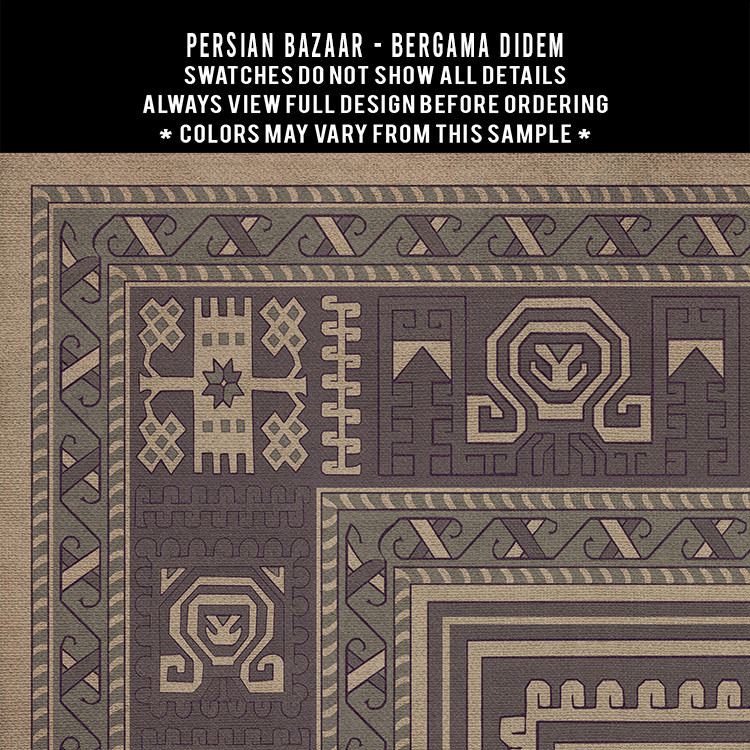 Bergama Didem - vinyl floor cloth 5"x5" swatch