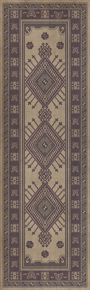 Bergama Didem - vinyl floor cloth sizes 24x77, 30x96, 26x83, 36x115