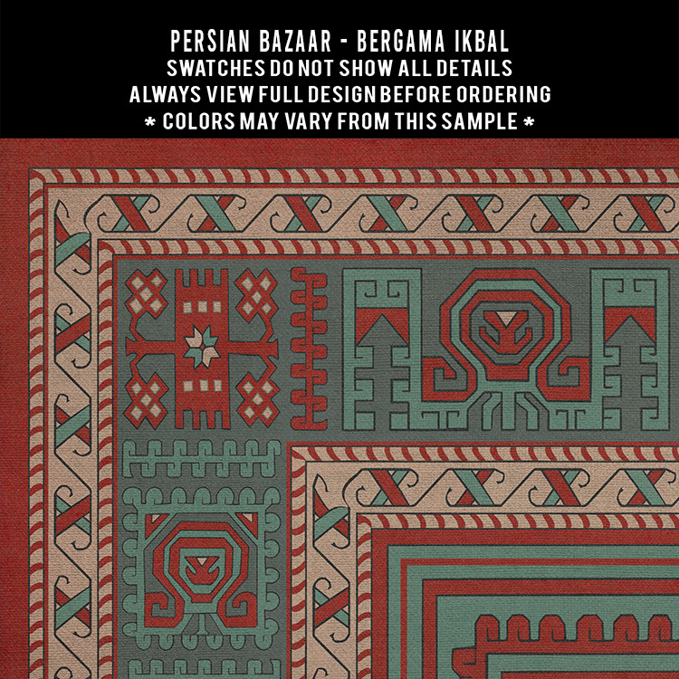 Bergama Ikbal - vinyl floor cloth 5"x5" swatch