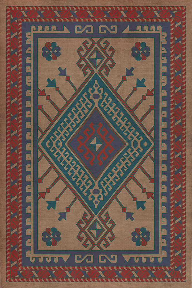 Bergama Makbule - vinyl floor cloth sizes 20x30, 24x36
