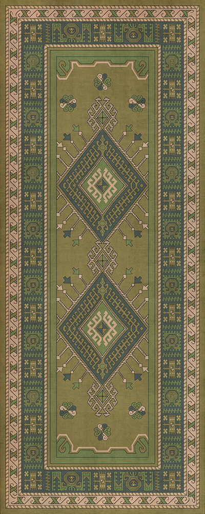 Bergama Pinar - vinyl floor cloth sizes 30x75, 36x90