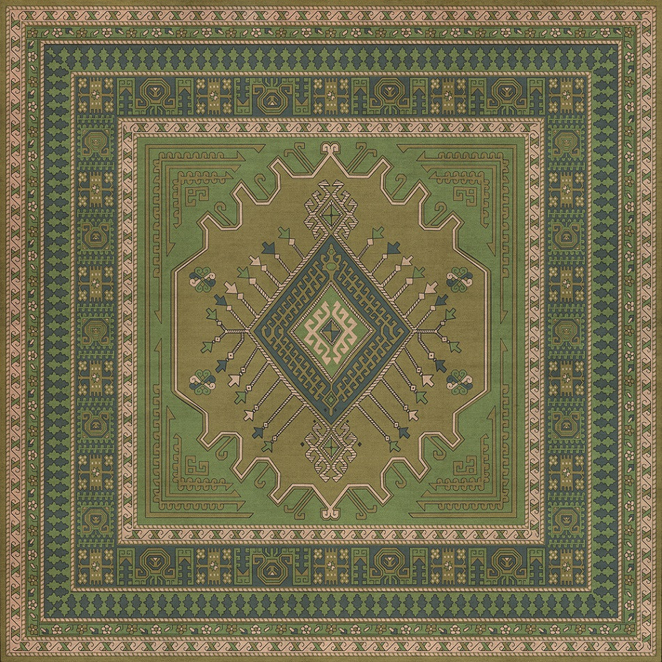 Bergama Pinar - vinyl floor cloth 96x96